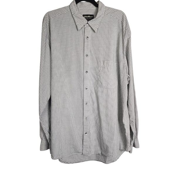 Eddie Bauer plaid check Long Sleeve button up shirt top XL Tall - Picture 1 of 6